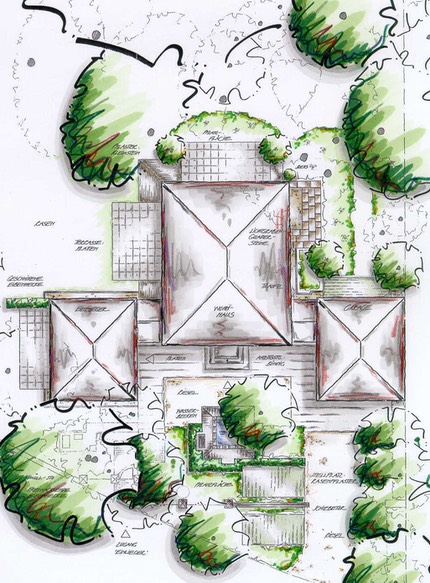 Villa in Grünwald Gartenplanung Renate Waas Landschaftsarchitektin